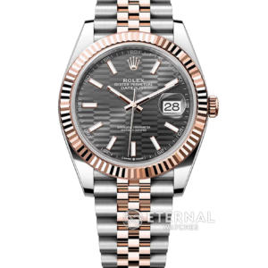 ROLEX - DateJust 126331 41mm Jubilee RG/SS Grey Textured Dial Clean SH3235