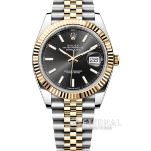 ROLEX - DateJust 126333 41mm Jubilee SS/YG Black/Stk VSF VS3235