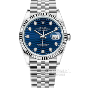ROLEX - DateJust 126334 41mm Jubilee SS/SS Blue Textured/Diamond VSF DD3235