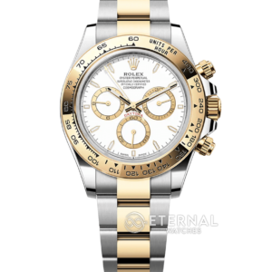 ROLEX - SUPER CLONE Daytona 126503 40mm YG/SS White/Stk VSF DD4131 (Weight Adjusted)