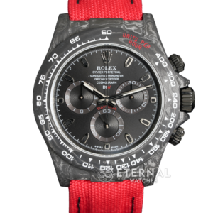 ROLEX - SUPER CLONE Daytona DiW 40mm Black Carbon/NY Red NOOB DD4130