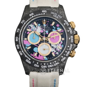 ROLEX - SUPER CLONE Daytona DiW 40mm Black Carbon/NY Multi Color NOOB DD4130
