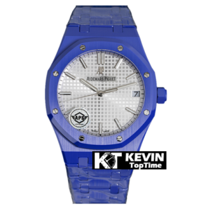 AUDEMARS PIGUET - SUPER CLONE Royal Oak 41mm 15500 Blue Ceramic/Cer White Dial APSF A4302